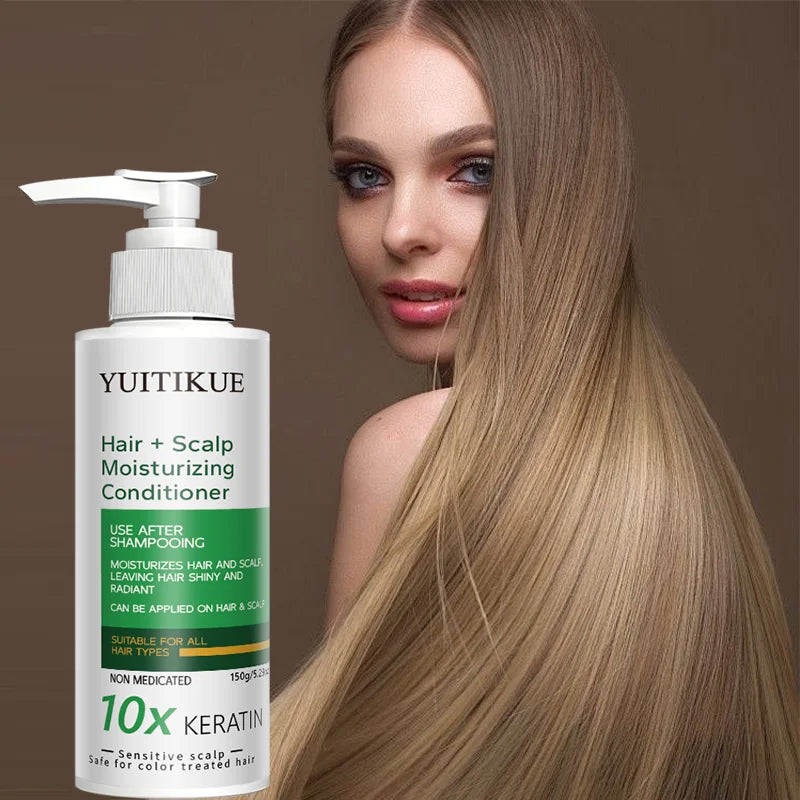 YUITIKUE 10x Keratin Hair + Scalp Moisturizing Conditioner | For Shiny, Radiant Hair | Safe For Sensitive & Color-Treated Hair Peaceful Pleasures Health and Wellness
