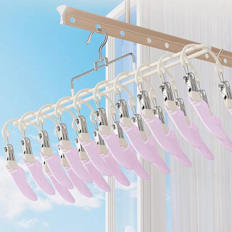 20-Clip Stainless Steel Sock Drying Rack | Indoor & Outdoor Sock Drying Rack Peaceful Pleasures Health and Wellness