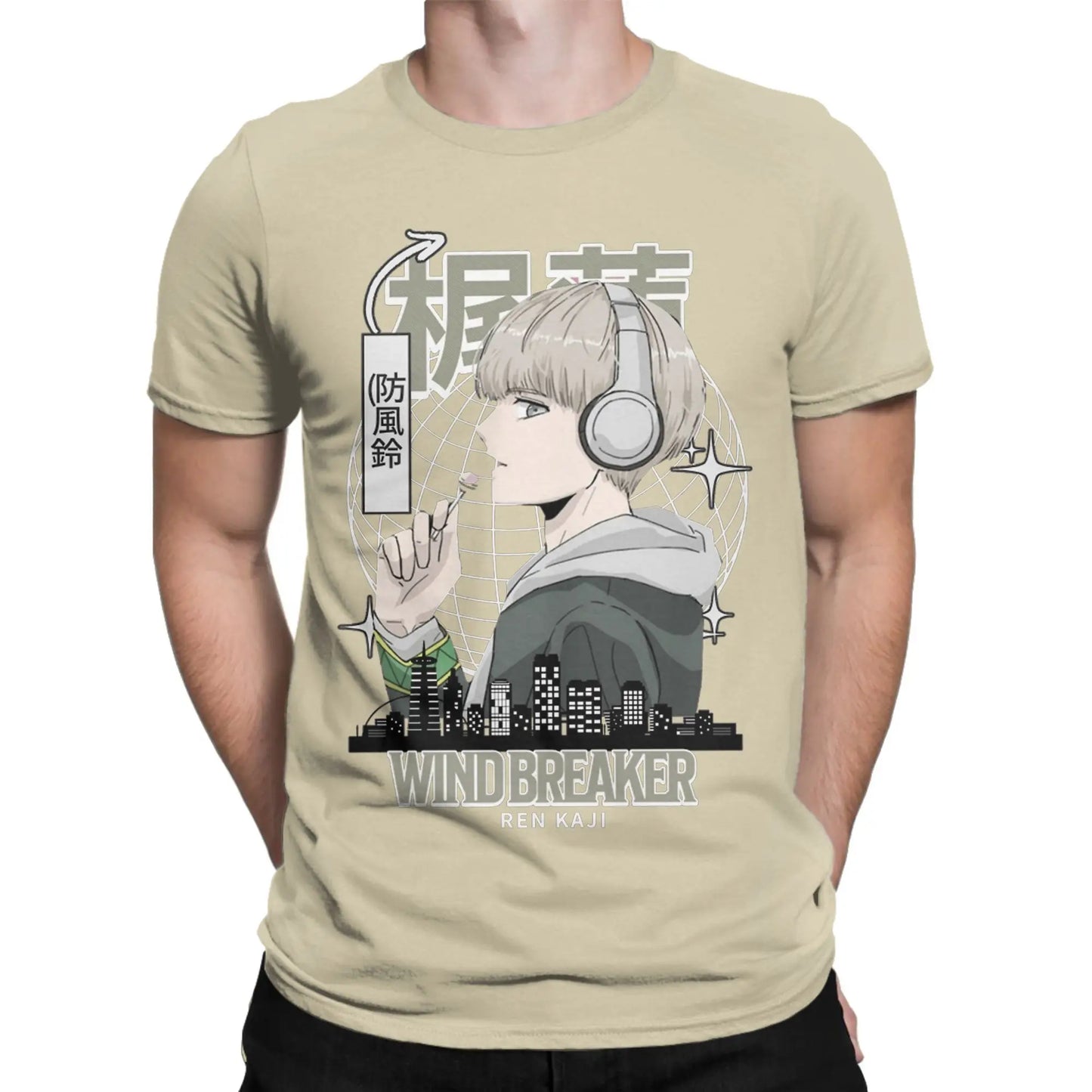 Wind Breaker Cotton T Shirt For Men Summer Ren Kaji Aesthetic T-Shirts O Neck Fashion Tees Plus Size Cheap Tops Peaceful Pleasures Health and Wellness Khaki XXL