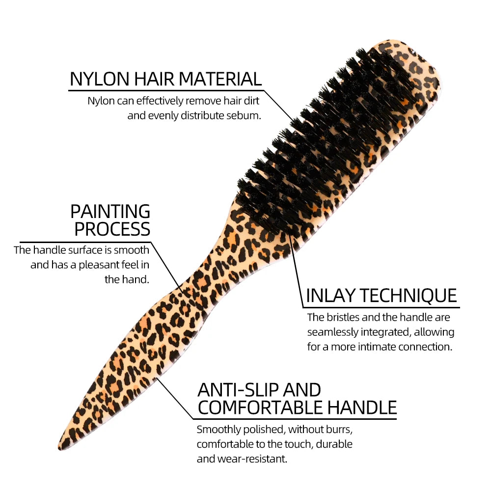 Nylon Bristle Edge Hair Brush Set,Slick Back Smoothing Brush For Baby Hair Flyaway Ponytail Bun Teasing Backcombing Styling Tool Peaceful Pleasures Health and Wellness