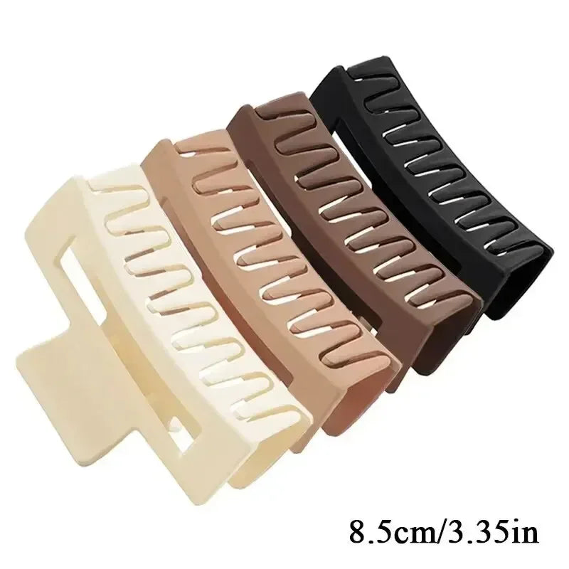 4-Pack Large Black Hair Claw Clips – Shark Claw Barrettes