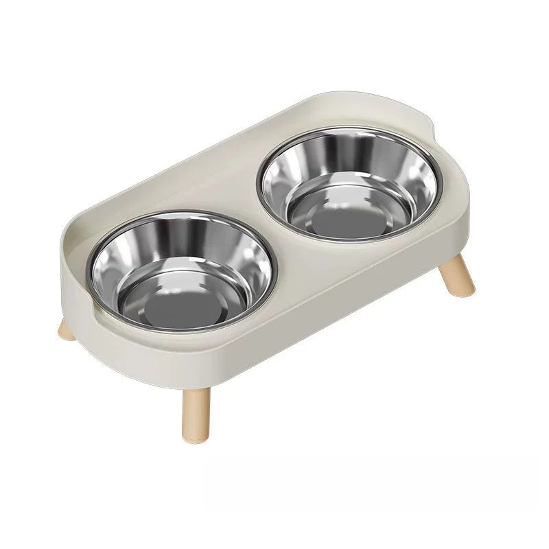 Raised Cat Bowl Set – 2 Stainless Steel Food & Water Bowls