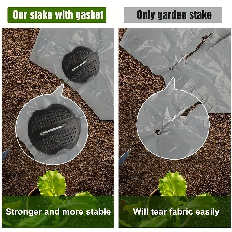 Heavy-Duty U-Shaped Tent Pegs & Ground Stakes with Washers