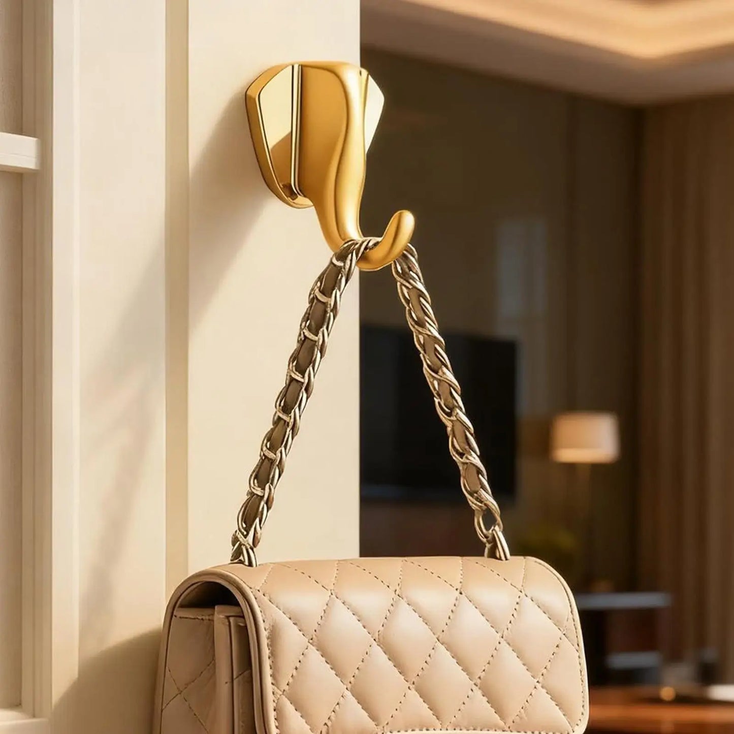 Wall Hanger Gold Elephant Head Hat Hanger Bathroom Towel Hook for Shower Kitchen Closet Entryway Home Room Office Laundry Peaceful Pleasures Health and Wellness