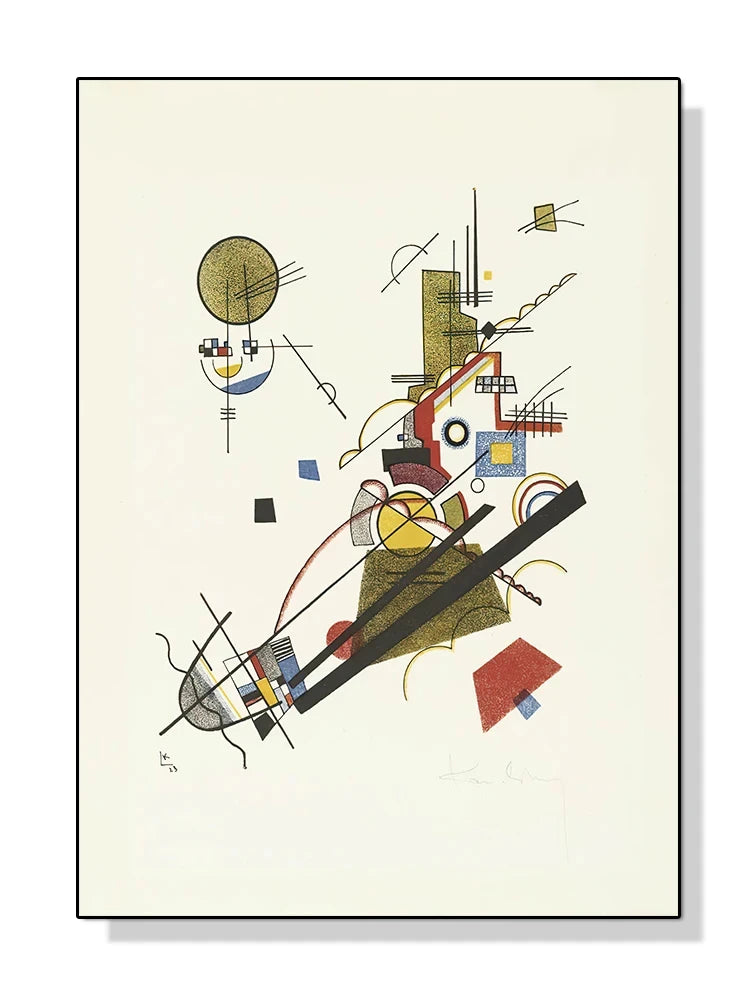 Kandinsky Geometric Abstract Canvas Wall Art | Modern Decor Canvas Art Print Peaceful Pleasures Health and Wellness 13 40x60cm Unframed