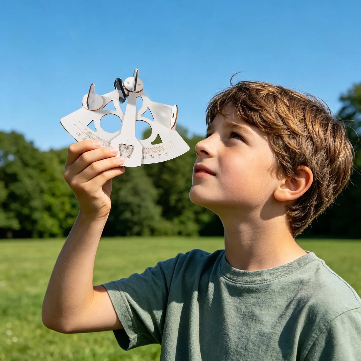Wooden DIY Sextant Model Kit Navigation Tool for Kids, Hands-On Learning Educational Experiment, Office Decor Collectible Peaceful Pleasures Health and Wellness