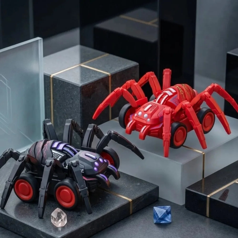 Cartoon Spider Inertia Car Toy Simulated Spider-climbing Vehicle Plastic Push Toy Car Birthday Gift for Boys Girls Peaceful Pleasures Health and Wellness