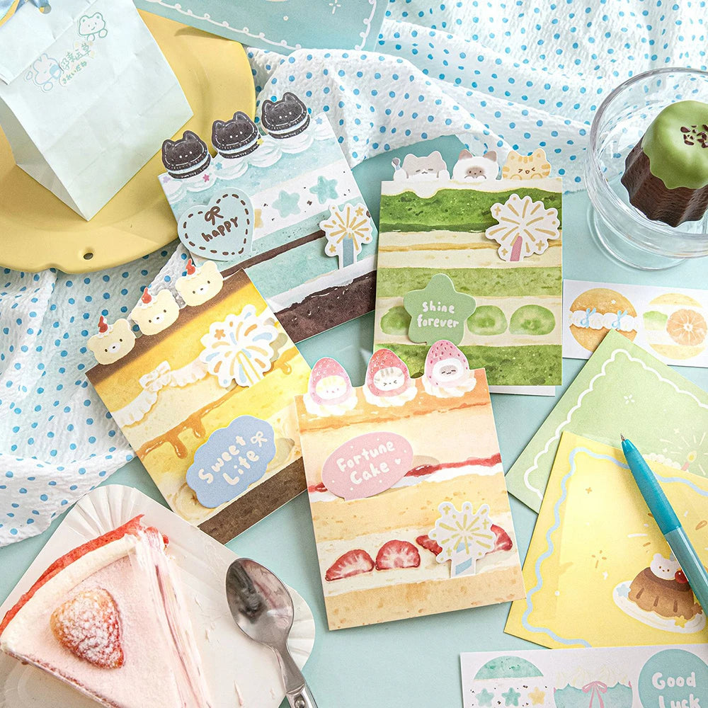 Sparkling Sand Card&envelope Colorful Cake Shop Series Student