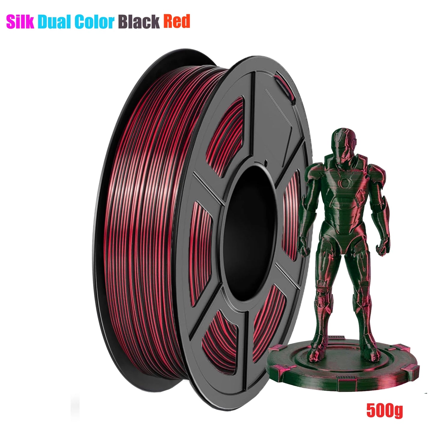 Silk Dual Color PLA Filament 1.75mm Bicolor Two-Tone 3D Print