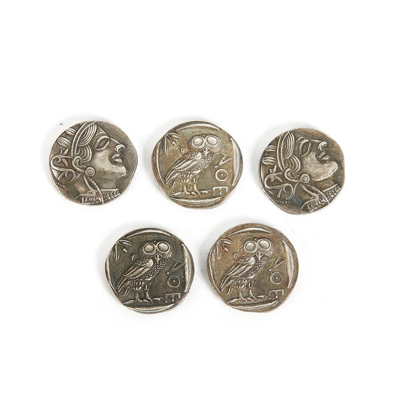 1Pc Vintage Coin Ancient Greek Commemorative Coin Collection Home Decoration Commemorative Coins Gift Crafts Peaceful Pleasures Health and Wellness
