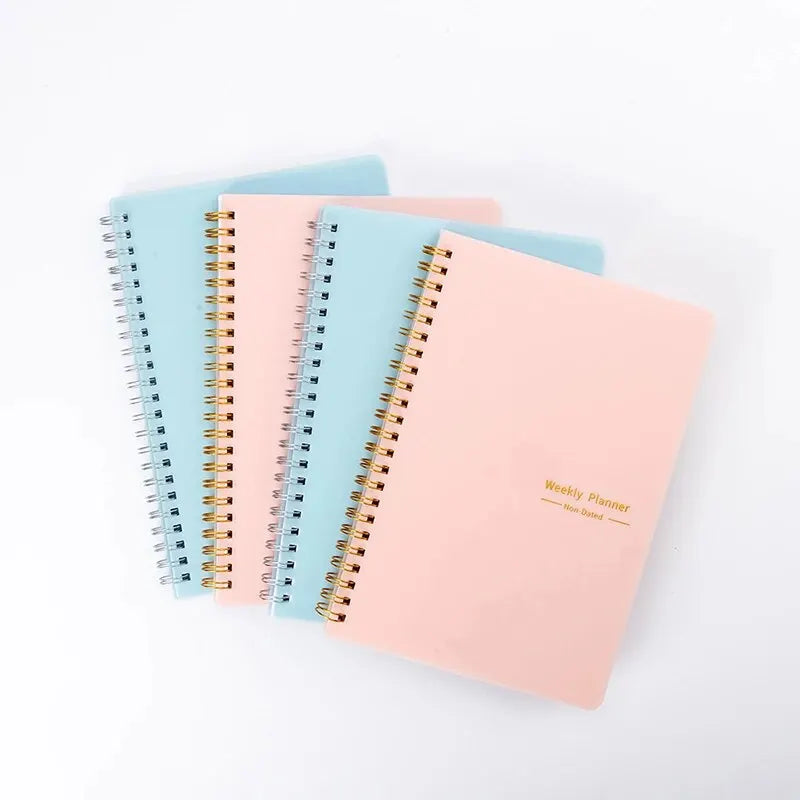 Undated Weekly Planner A5 Weekly Goals Spiral Binding Notebook Planner Agenda Record Daily Plans To Achieve Future Goals Peaceful Pleasures Health and Wellness