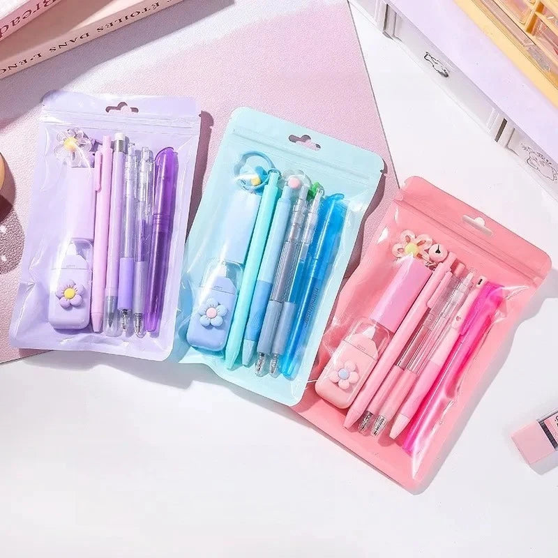 Macaron Color Stationery High Aesthetic Student School Opening Prize 8 in 1 Study Stationery Gift Set Cute Gift Boxes Stationery Peaceful Pleasures Health and Wellness