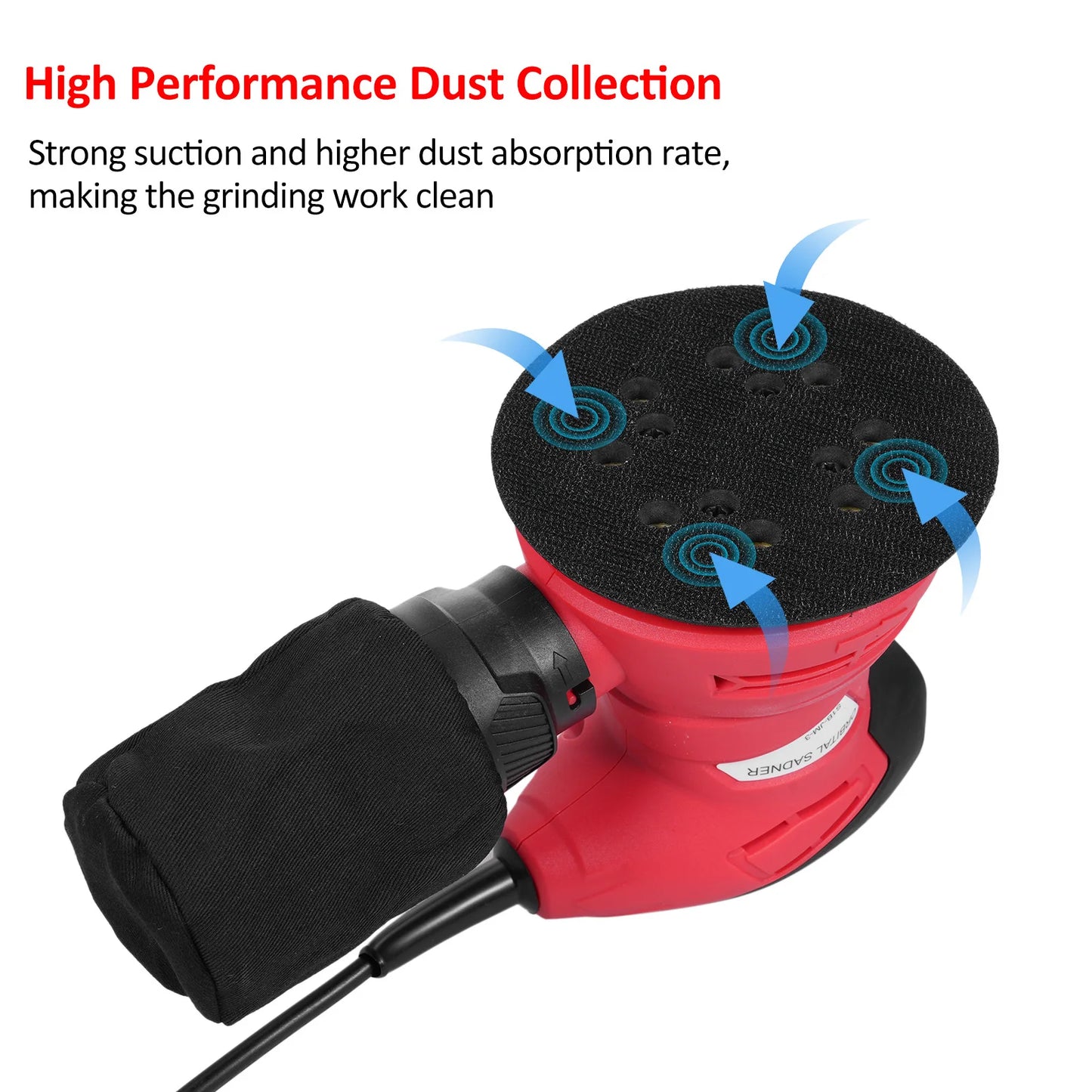 240W 2 0A 12000 RPM Circular Sander High-performance Woodworking Dust
