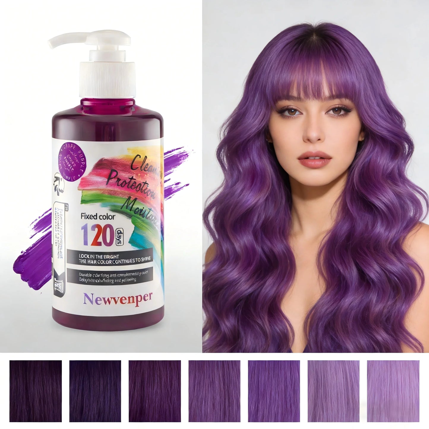 Purple Color-Fixing Shampoo for Gray Hair Coverage