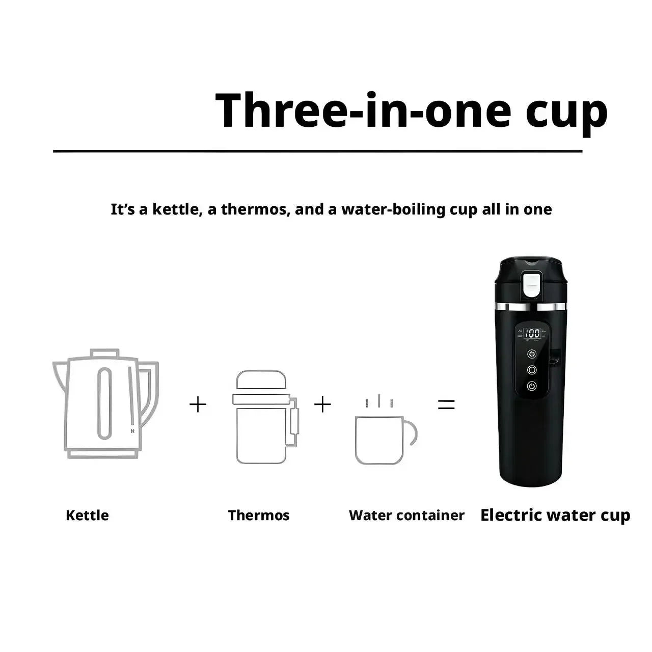 500ml Portable Smart Constant Temperature Car Water Cup 12V/24V Universal 304 Stainless Steel Vehicle Electric Heating Kettle Peaceful Pleasures Health and Wellness