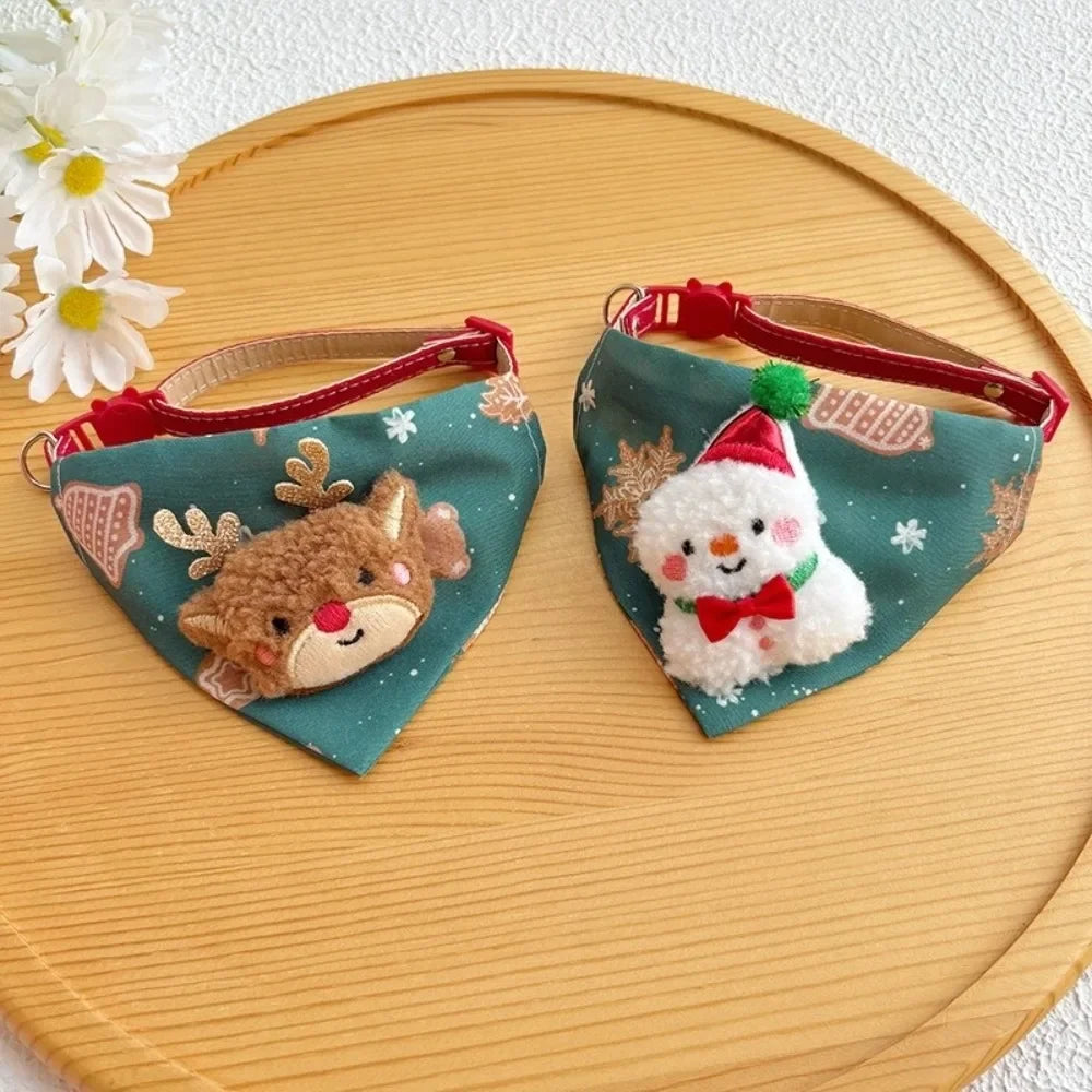 Christmas Dog & Cat Collar with Triangle Scarf | Adjustable