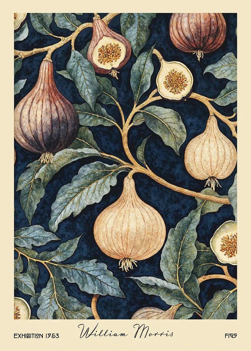 William Morris Retro Kitchen Fruit Canvas Wall Art | Dining Decor