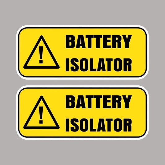 2pcs 130mm x 54mm Battery Isolator Self-Adhesive Vinyl Sticker for Car, Vehicle, RV & Boat Peaceful Pleasures Health and Wellness Default Title