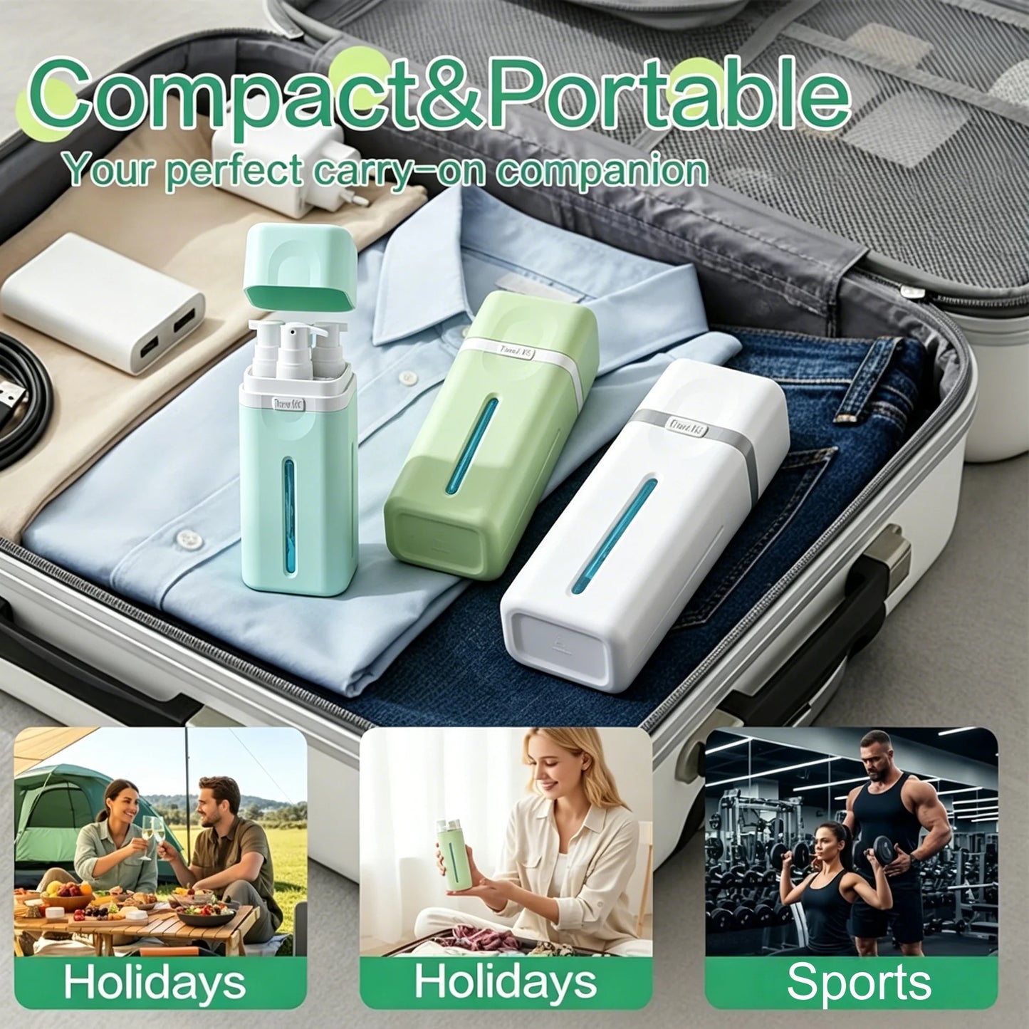4-in-1 Leakproof Refillable Travel Dispenser Bottle Set
