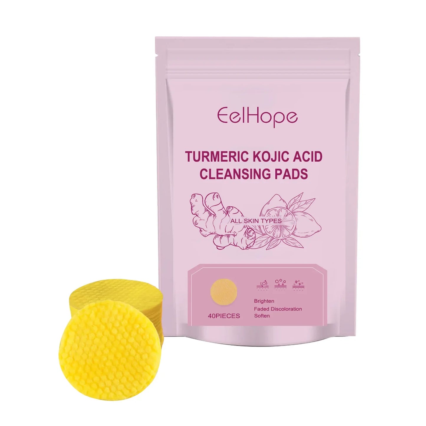 Turmeric Kojic Acid Cleansing Exfoliating Pads – Brighten Skin