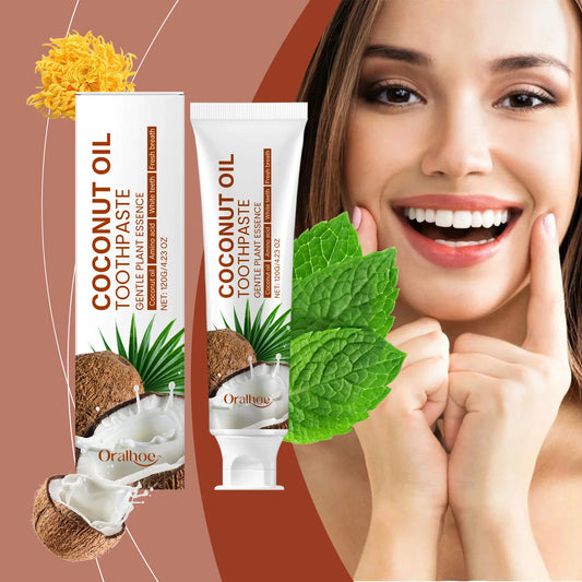 Oralhoe Coconut Oil Whitening Toothpaste – Remove Tartar & Stains Whitening Toothpaste Peaceful Pleasures Health and Wellness