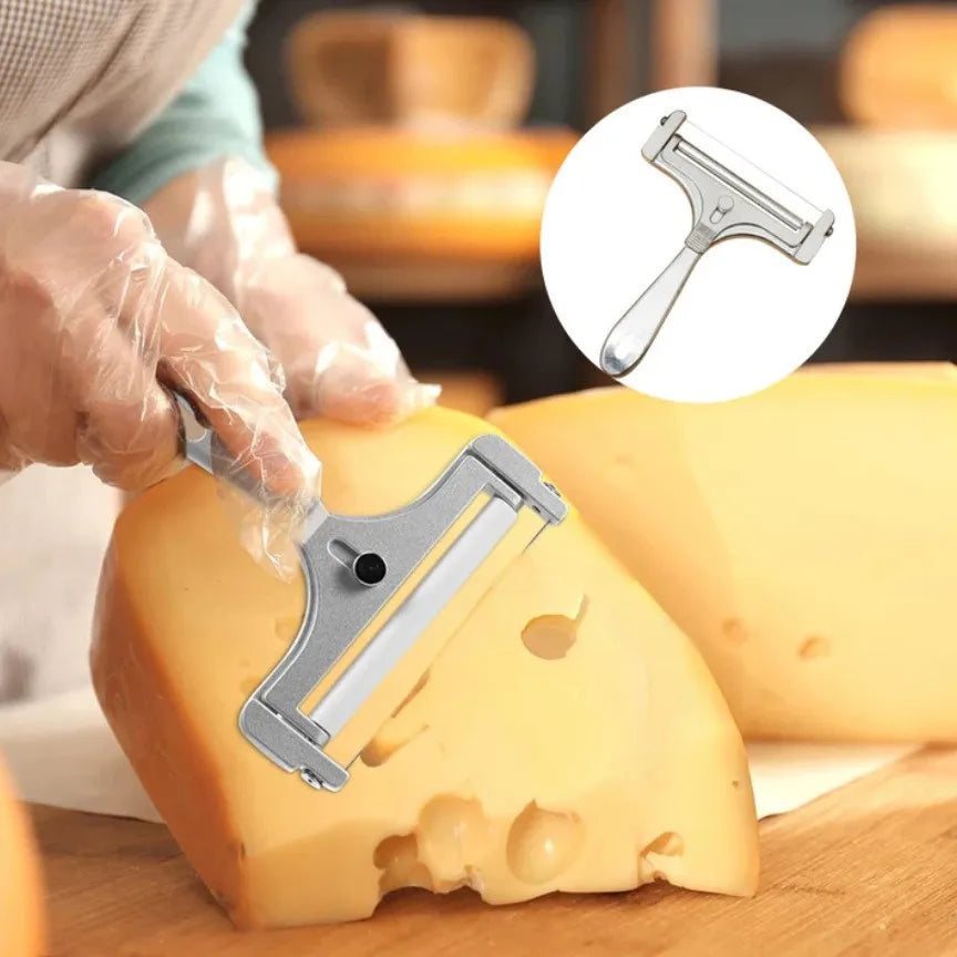 Aluminum Alloy Cheese Slicer with Wire Adjustable Thickness Cheese Butter Cutter for Soft and Semi-Hard Cheeses Kitchen Gadgets Peaceful Pleasures Health and Wellness