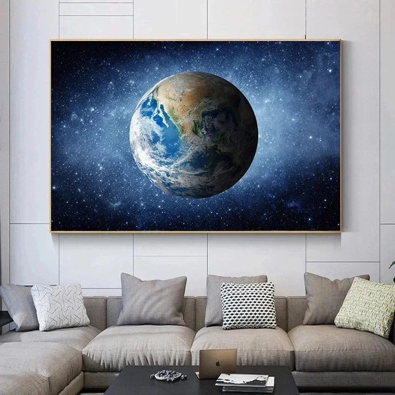 Surrealism Space Galaxy Canvas Wall Art | Stars & Planets Print
