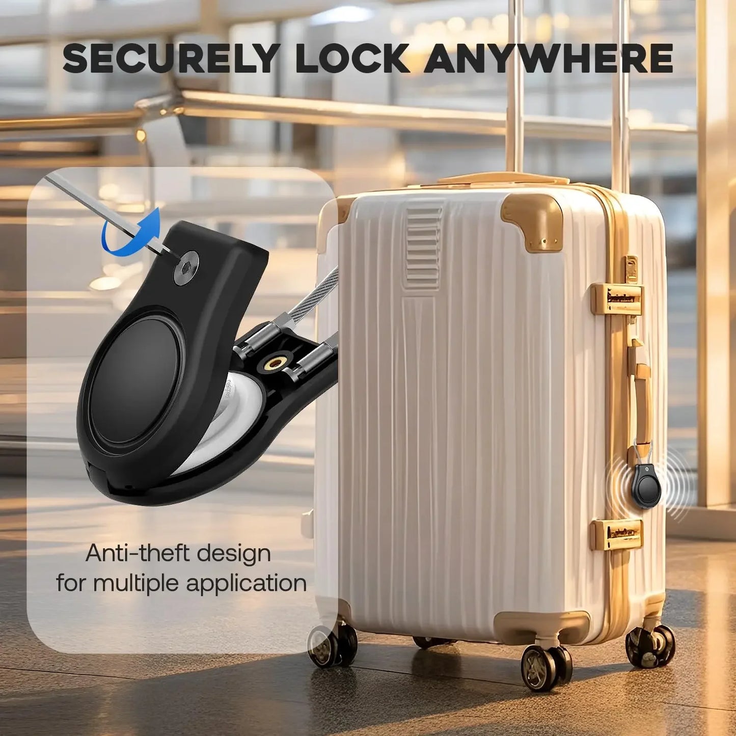 Waterproof Cover for Apple AirTag Keychain Holder with Wire Cable Anti-Lost Tracker Accessories for Luggage Backpack Airtag Case Peaceful Pleasures Health and Wellness