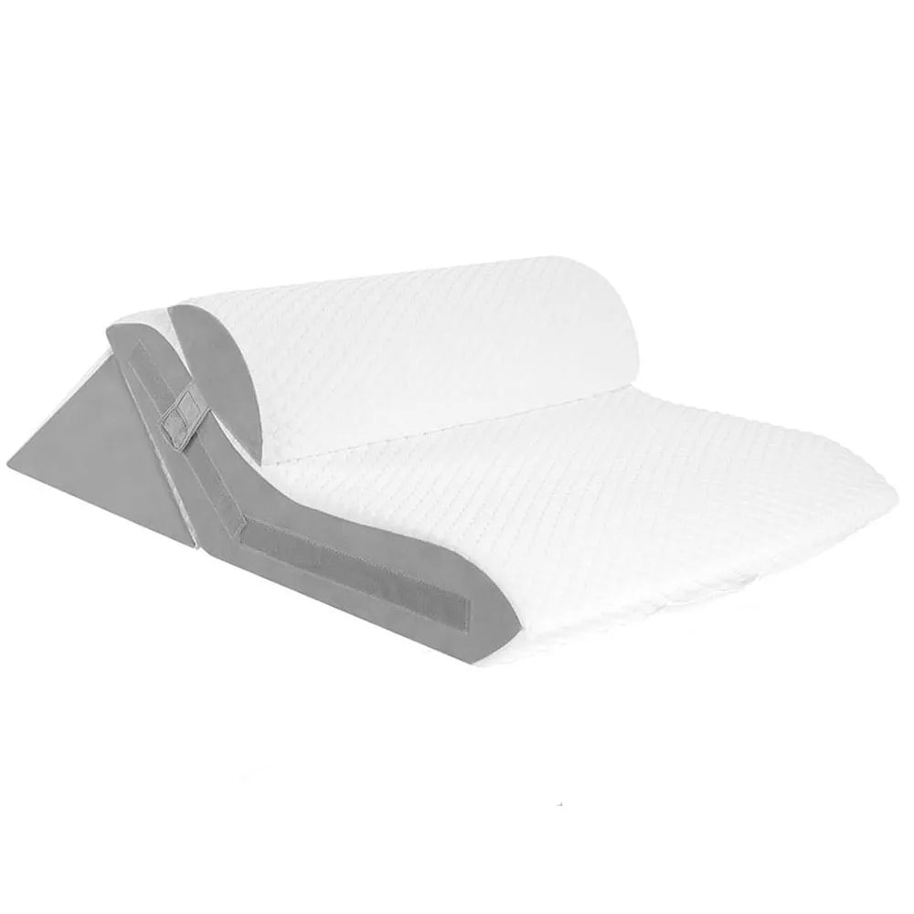 Wedge Pillow Headboard 3PCS Orthopedic Bed Wedge Pillows for After Surgery Adjustable Pillow for Acid Reflux&Back Pain Relief Peaceful Pleasures Health and Wellness Grey and White