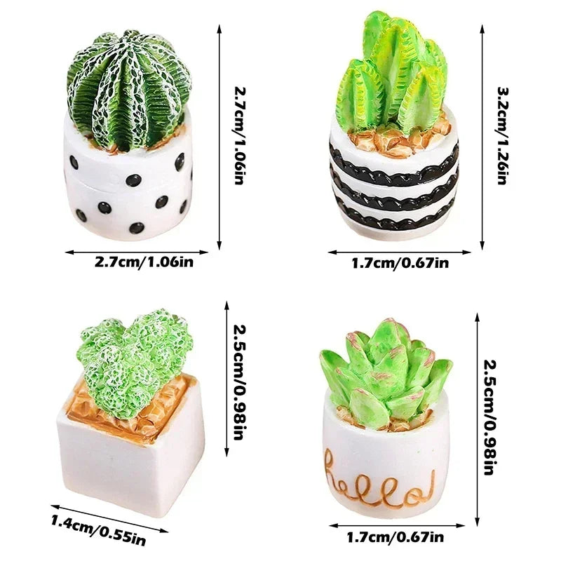 Mini Resin Figures Home Decor Desk Accessories Pot Plant Fairy Garden Ornaments Dollhouse Miniature Items Landscape DIY Peaceful Pleasures Health and Wellness