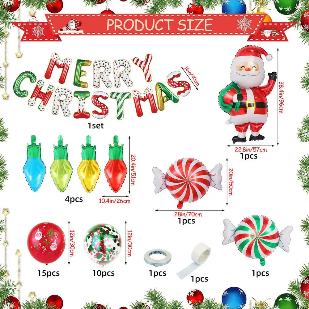 Christmas Balloon Set – 33-Piece Festive Holiday Party Decor Holiday Balloon Set Peaceful Pleasures Health and Wellness Red China Mainland 1 set