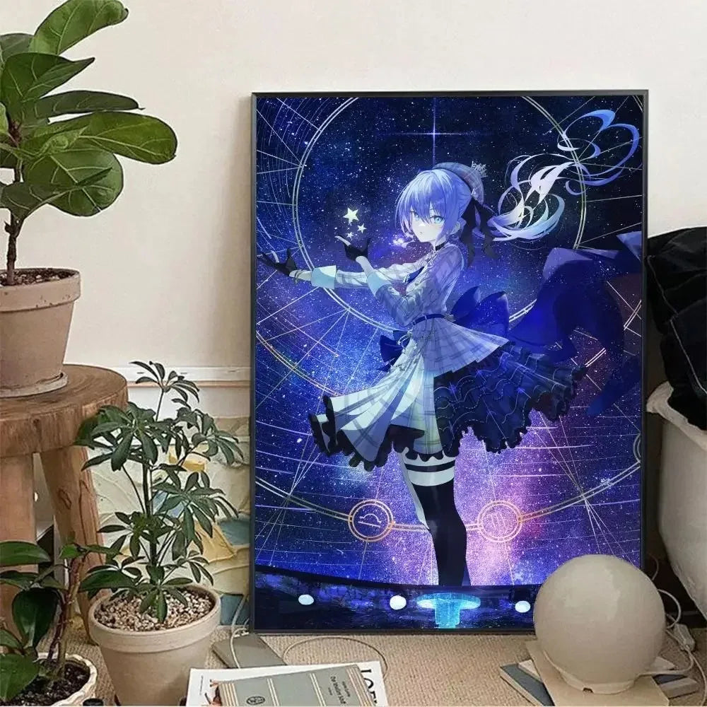 Hoshimachi Suisei Hololive Anime Canvas Wall Art Poster