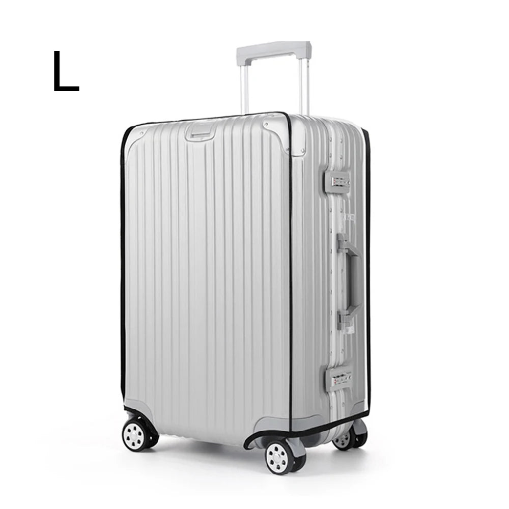 Transparent Pvc Luggage Protective Cover Wheeled Luggage Protective Cover Wear-Resistant Outer Cover Transparent Protective Peaceful Pleasures Health and Wellness 22 inches