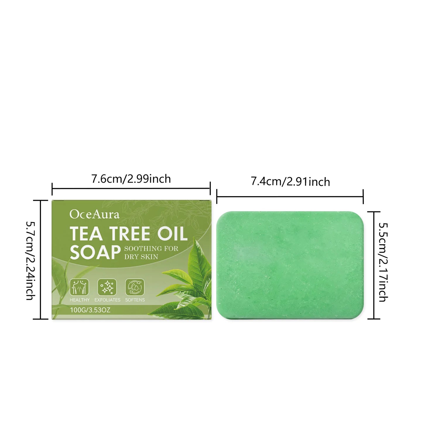 OceAura Tea Tree Soap Bar | Cleanse, Moisturize & Refresh