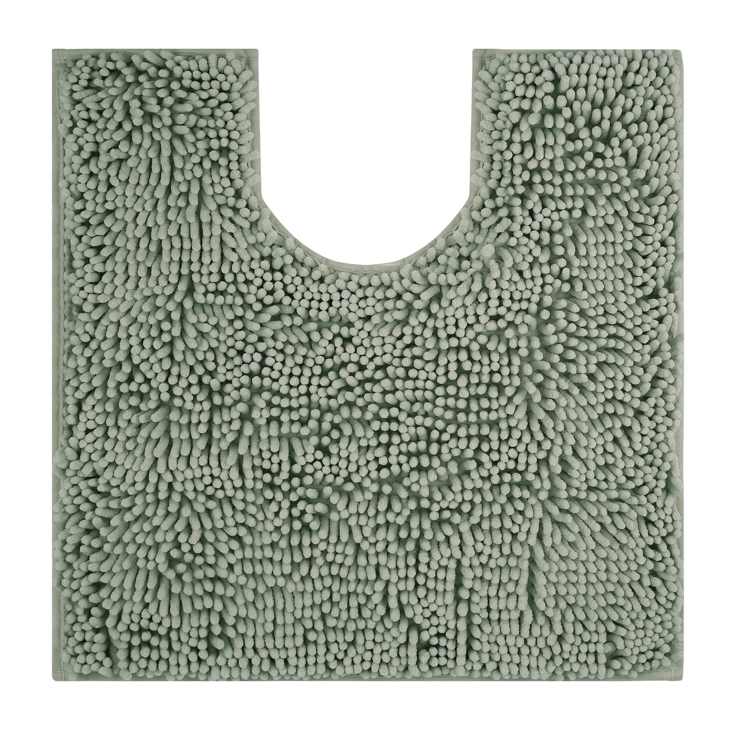 Toilet Rug U-Shaped Super Absorbent Chenille Bathroom Mats Non-Slip Backing Machine Washable For Bathrooms Floor Decoration Peaceful Pleasures Health and Wellness Light Grey 50x50CM U-Shape