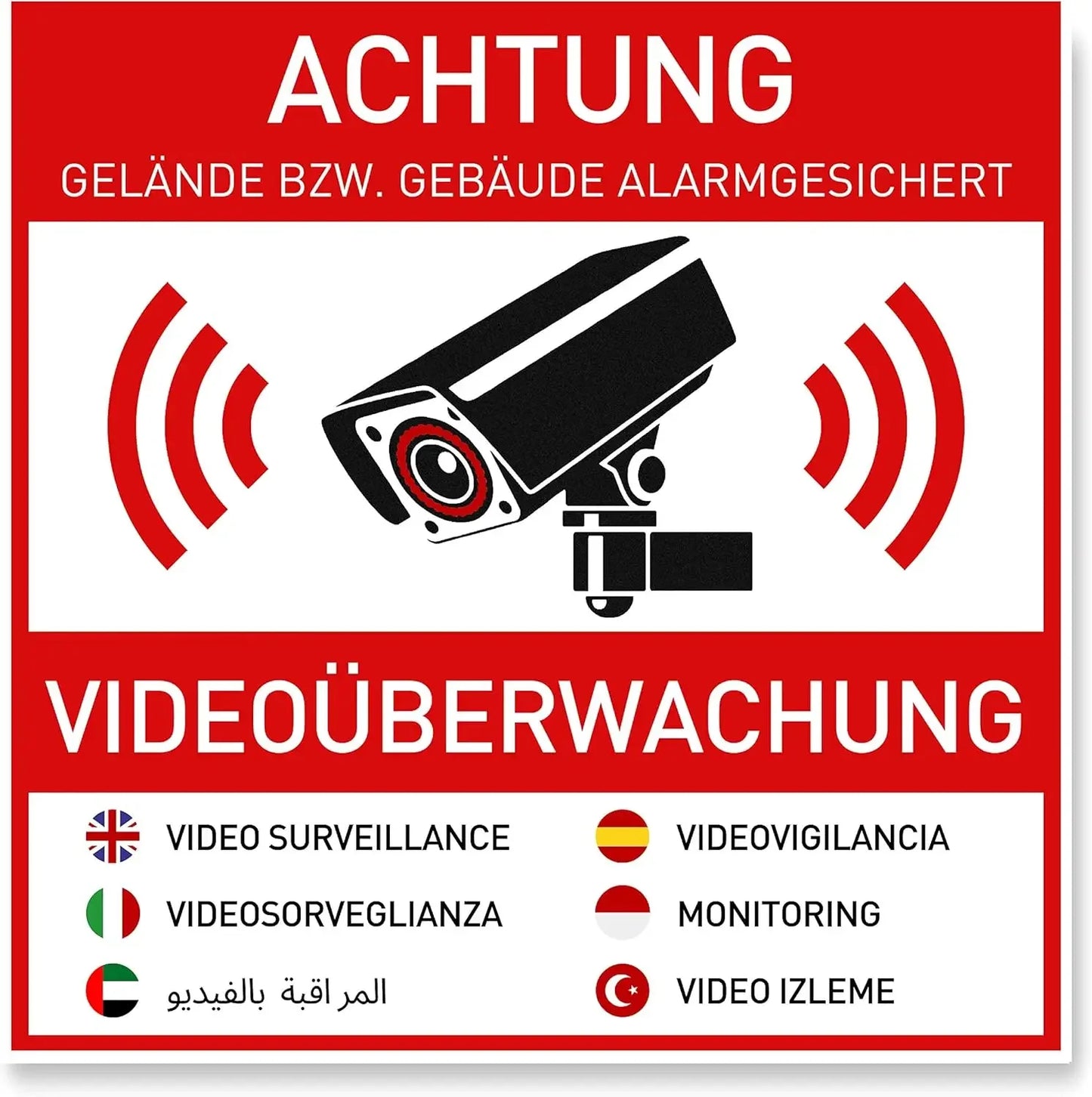 8pcs 10 x 10cm Stickers Video Surveillance Sticker for More Security Warning Sticker Peaceful Pleasures Health and Wellness