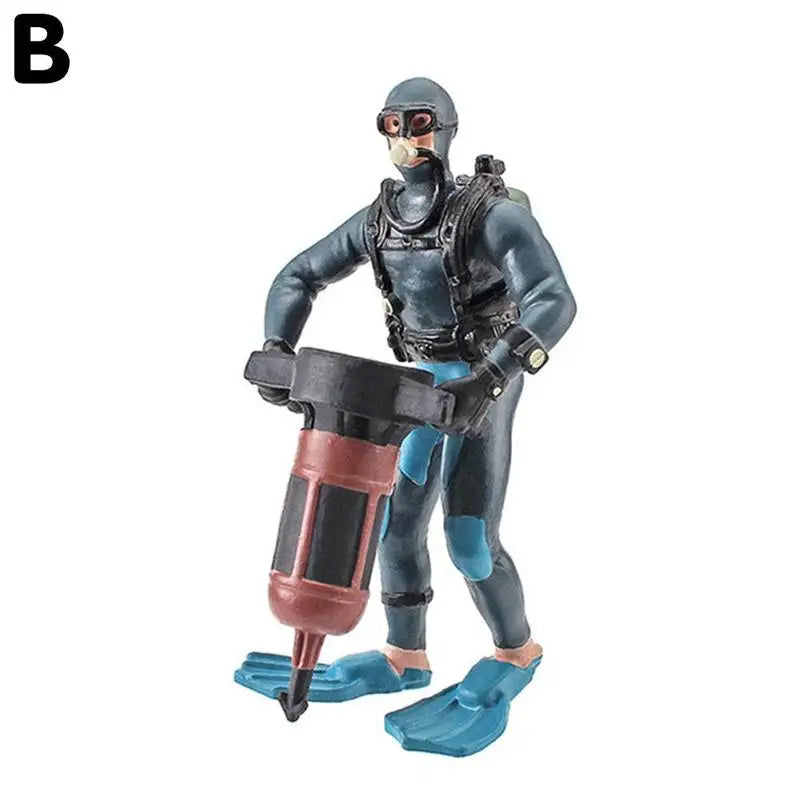 Plastic Seabed Exploration Diver Doll Scene Decoration Toys Miniature