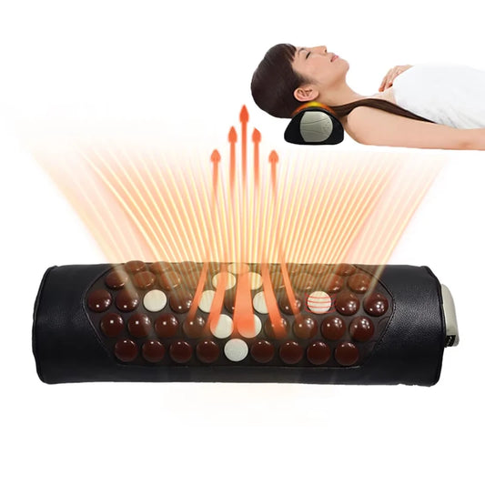 Jade Tourmaline Hot Stone Neck Massage Pillow | Heat Therapy Neck Massage Pillow Peaceful Pleasures Health and Wellness