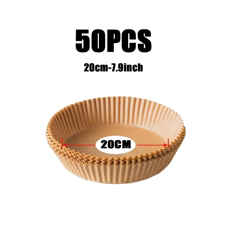 Square Air Fryer Parchment Liners 50/100pcs Non-Stick Disposable