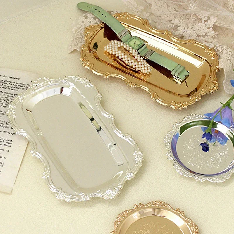 Vintage Iron Serving Tray | Dessert, Snack & Jewelry Organizer