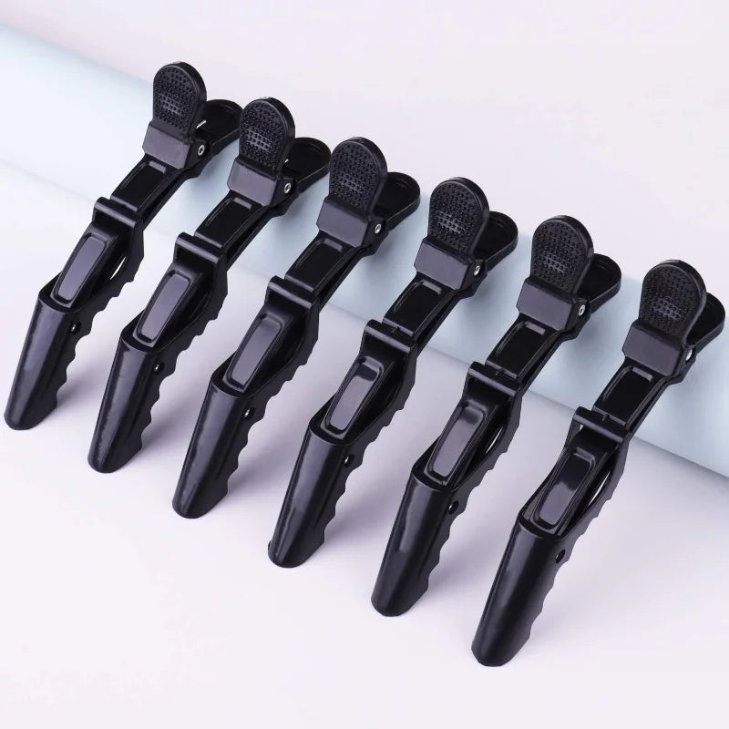 6Pcs/Set Black Alligator Plastic Hair Clip Hairdressing Clamps Claw Section Barber Salon Styling Hair Clips Hair Accessories Peaceful Pleasures Health and Wellness