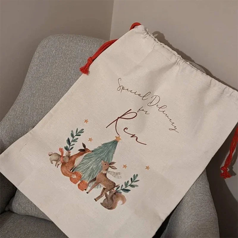 Personalised Woodland Animal Christmas Sack | Kids Gift Bag