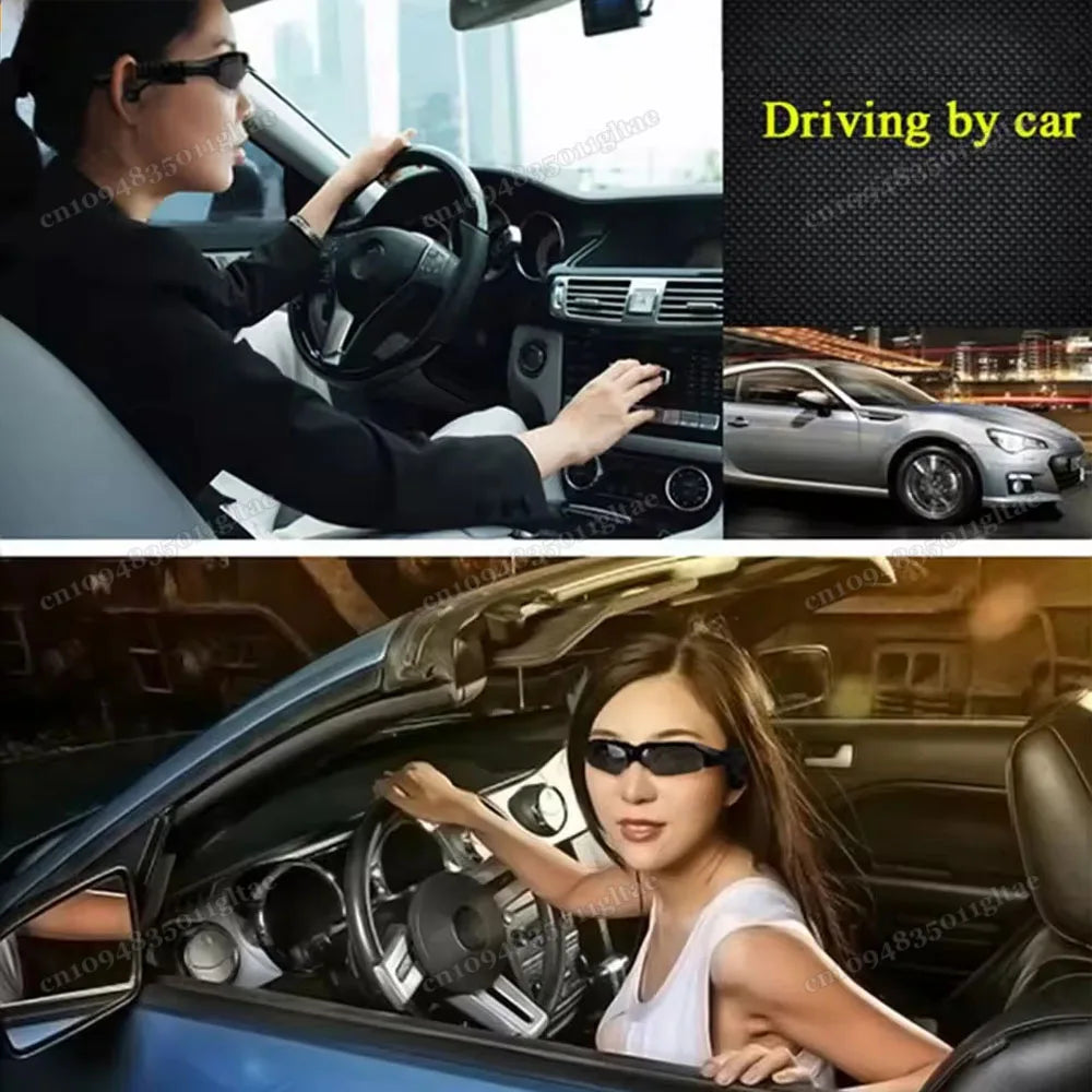Smart Glasses Stereo Earphones Wireless Headset with Mic Glasses Sunglasses for Driving Cycling Sports Noise Reduction Headphon Peaceful Pleasures Health and Wellness