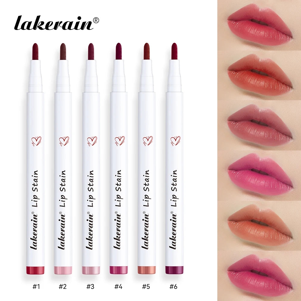 6Colors Lip Stain Pencil Liquid Lip Liner Waterproof Plumping Lip Tint Natural Matte Nude Brown Long Lasting Beauty Makeup Pen Peaceful Pleasures Health and Wellness