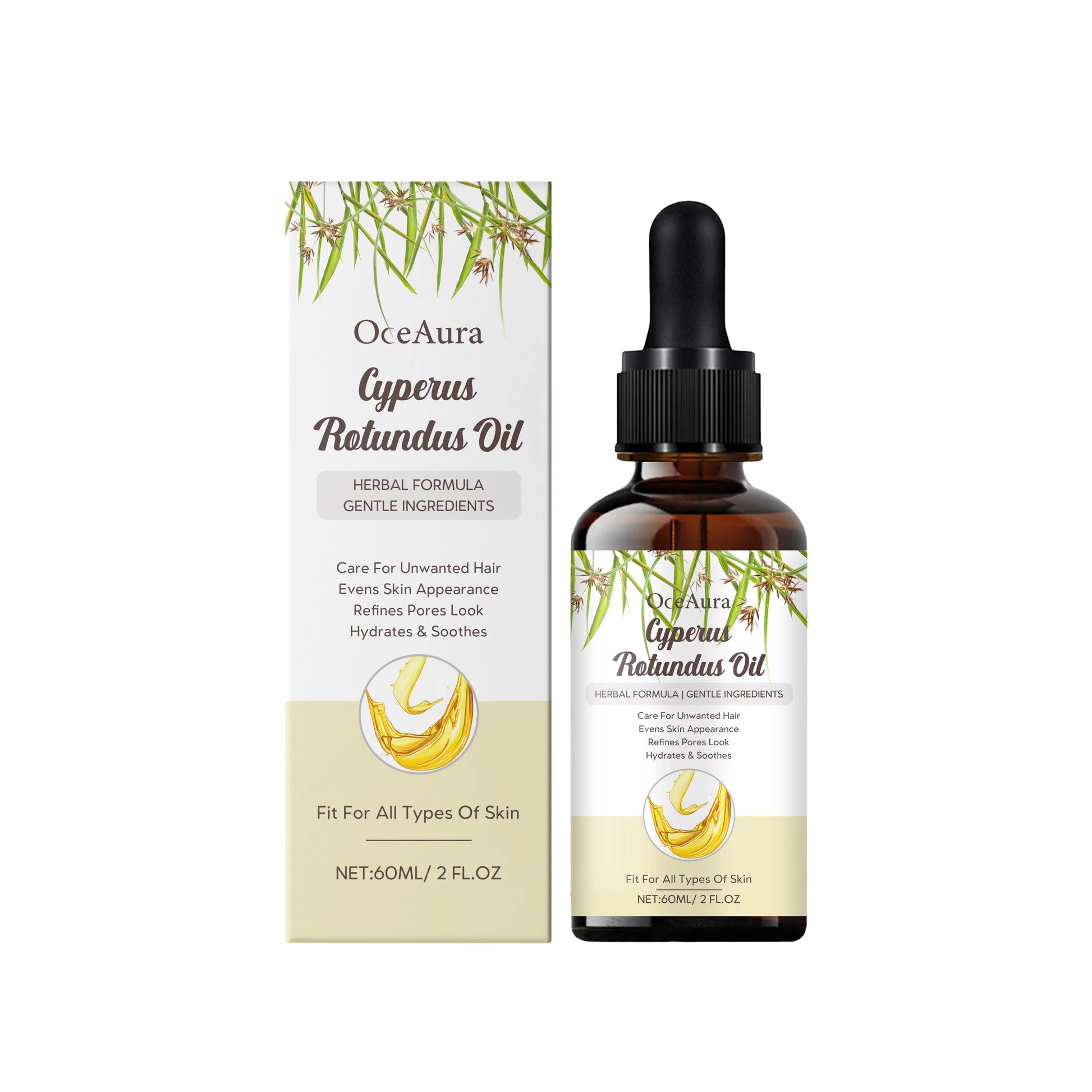Hair Removal Essential Oil Armpit Legs Arms Body Hair Growth Inhibitor Painless Depilatory Hydrating Repair Smoothing Skin Care Peaceful Pleasures Health and Wellness 60ml boxed
