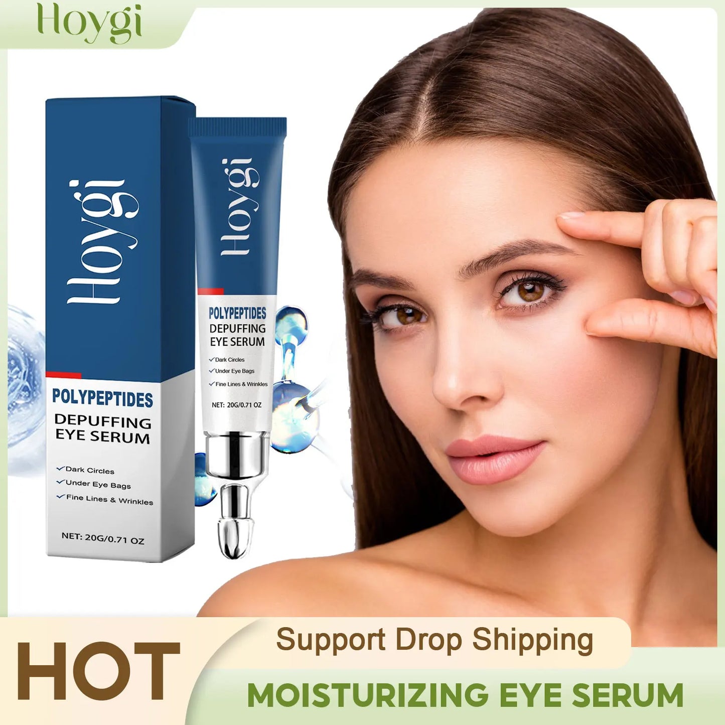 Moisturizing Eye Serum Reduce Eye Bags Remove Dark Circles Anti Puffiness Lightening Improve Fine Lines Lift Firming Eye Essence Peaceful Pleasures Health and Wellness