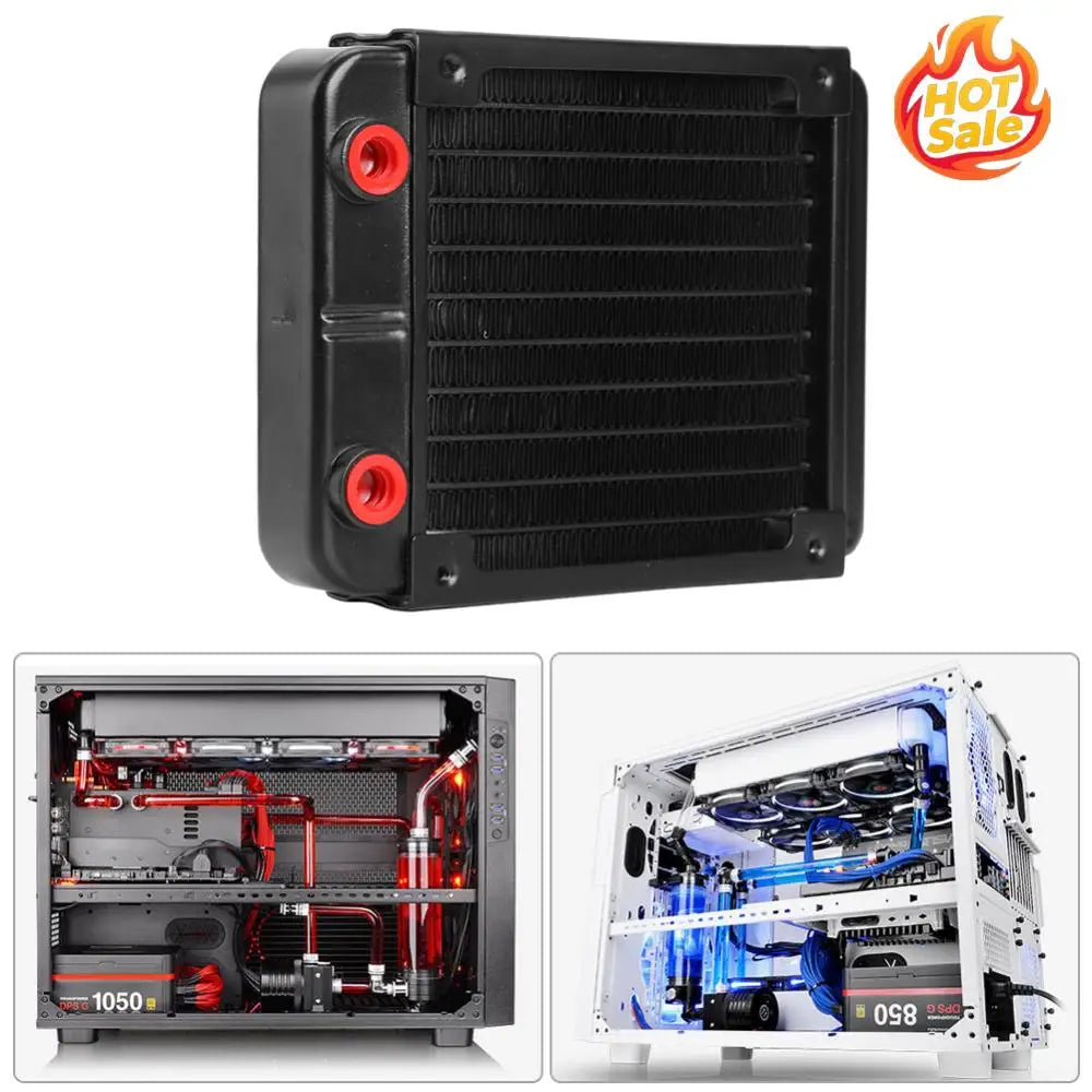 VODOOL 120mm PC Water Cooling Radiator G1/4 – 10 Pipe Aluminum