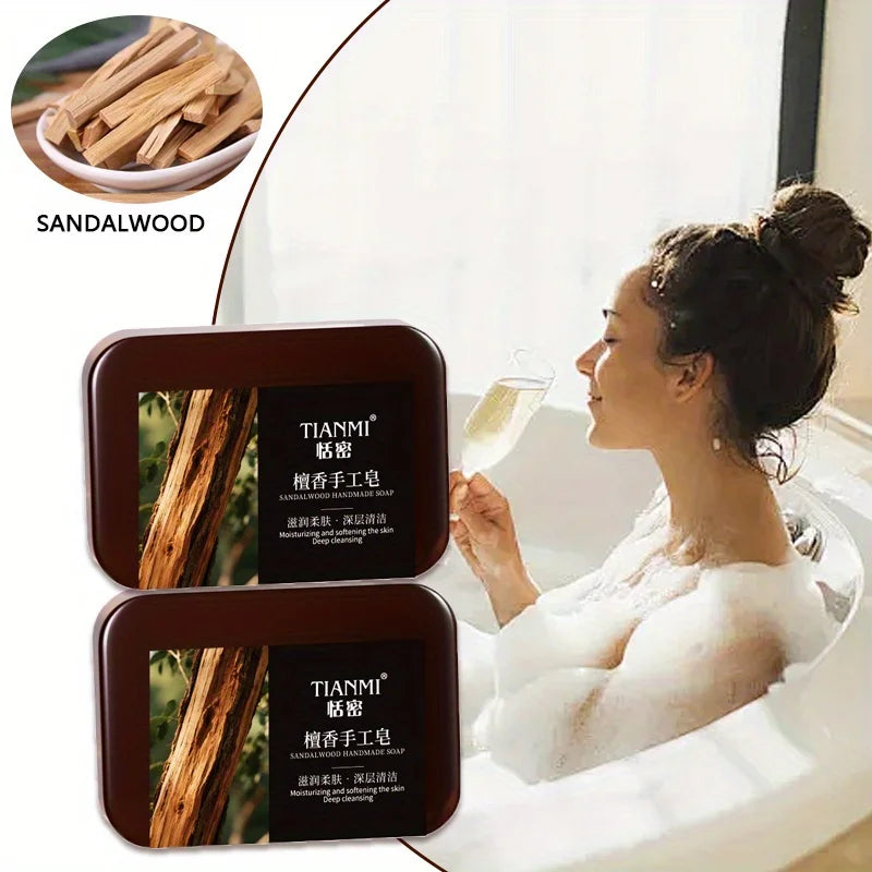 Sandalwood Handmade Soap 2-Pack – Deep Cleanse & Makeup Remover