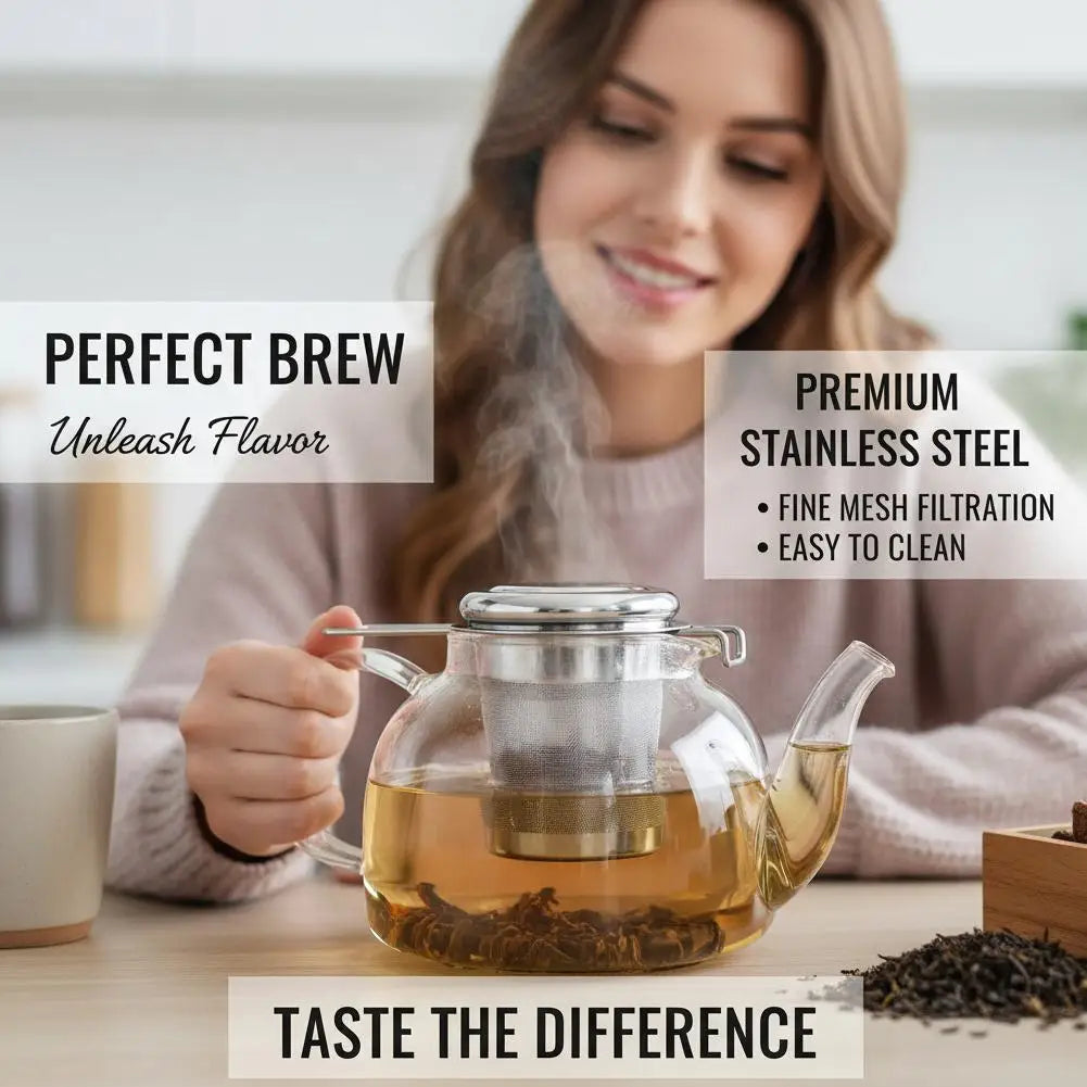 Stainless Steel Tea Infuser with Lid | Fine Mesh Loose Leaf