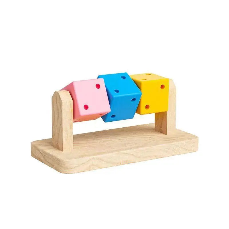 Wooden Cube Chew Toy for Birds, Parrots & Hamsters